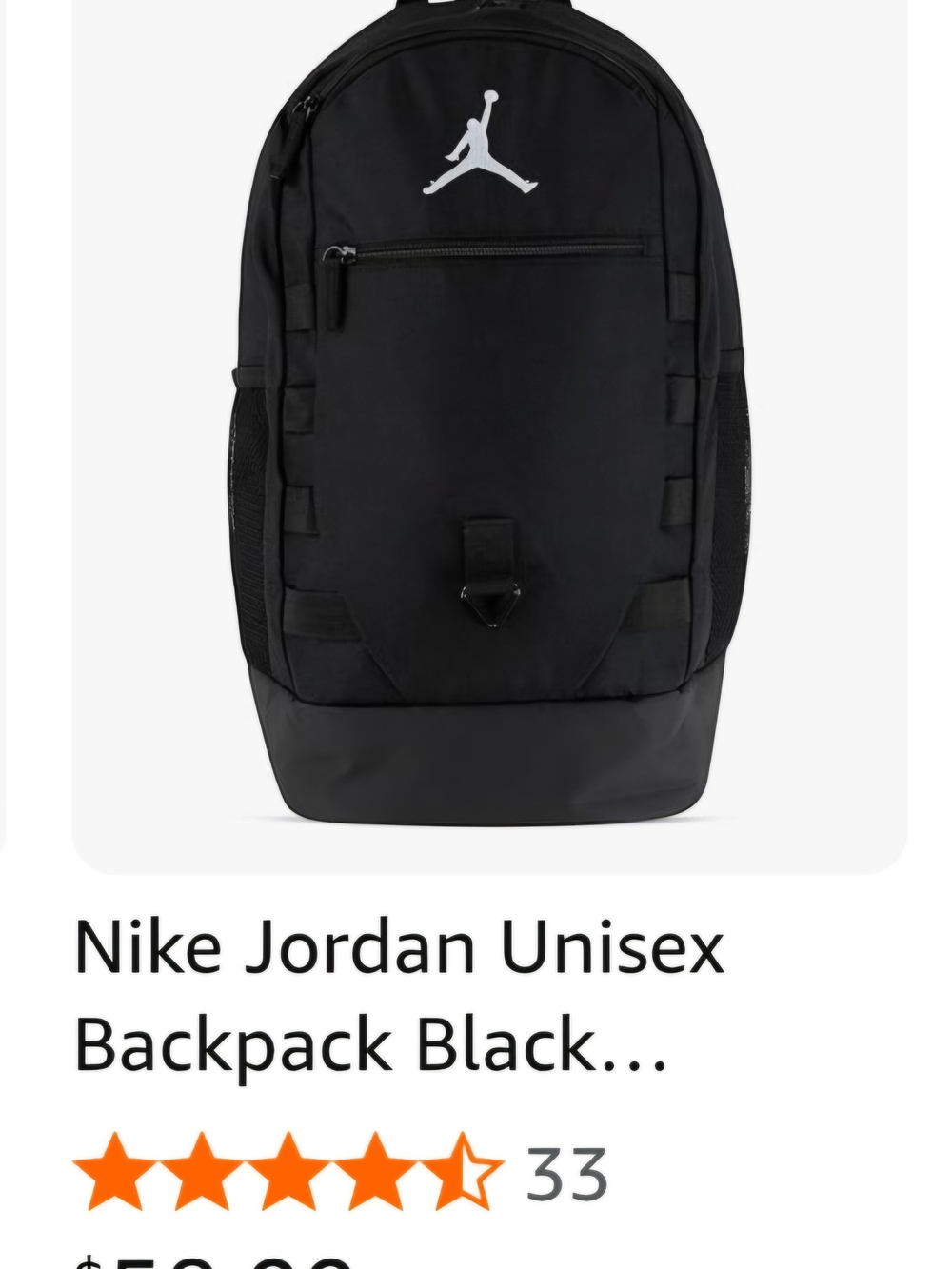 Jordan Black Backpack with White Jumpman Logo